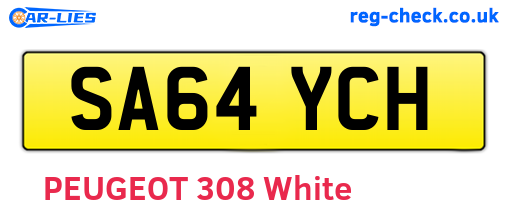SA64YCH are the vehicle registration plates.