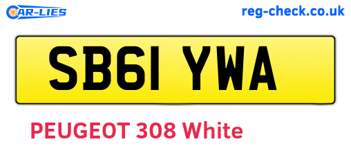 SB61YWA are the vehicle registration plates.