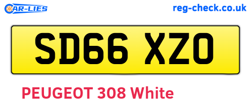 SD66XZO are the vehicle registration plates.