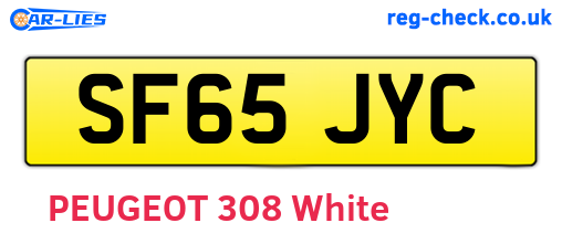 SF65JYC are the vehicle registration plates.