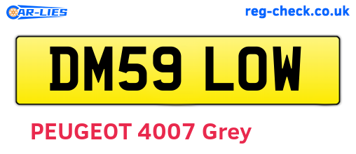 DM59LOW are the vehicle registration plates.