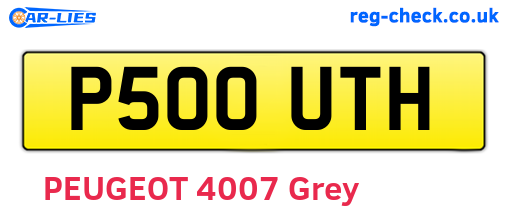 P500UTH are the vehicle registration plates.