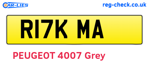 R17KMA are the vehicle registration plates.