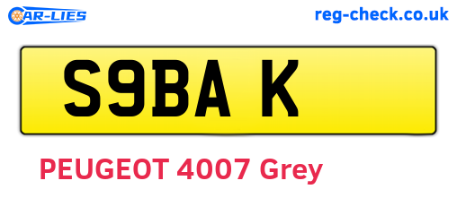 S9BAK are the vehicle registration plates.