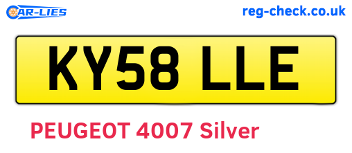 KY58LLE are the vehicle registration plates.