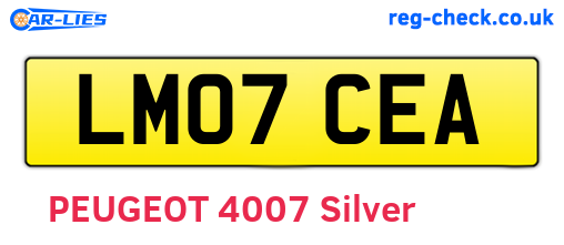 LM07CEA are the vehicle registration plates.