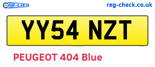 YY54NZT are the vehicle registration plates.