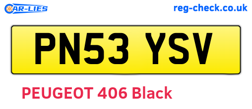 PN53YSV are the vehicle registration plates.