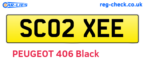 SC02XEE are the vehicle registration plates.