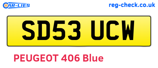 SD53UCW are the vehicle registration plates.