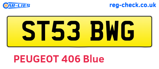 ST53BWG are the vehicle registration plates.