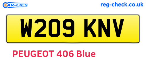 W209KNV are the vehicle registration plates.