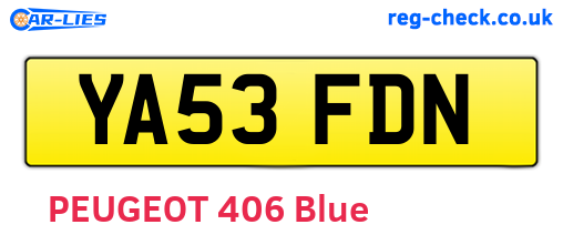 YA53FDN are the vehicle registration plates.
