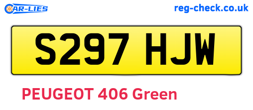 S297HJW are the vehicle registration plates.