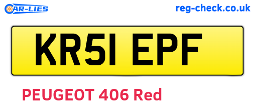 KR51EPF are the vehicle registration plates.