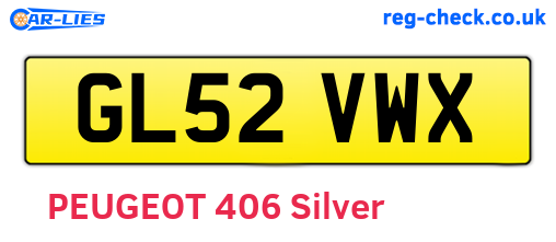 GL52VWX are the vehicle registration plates.