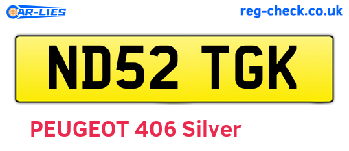 ND52TGK are the vehicle registration plates.