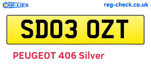 SD03OZT are the vehicle registration plates.