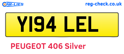 Y194LEL are the vehicle registration plates.