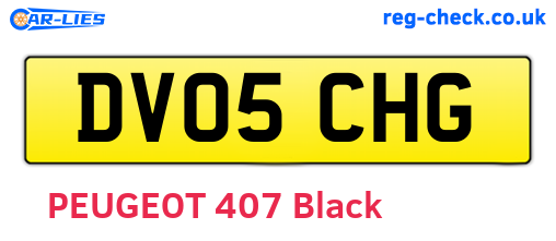 DV05CHG are the vehicle registration plates.