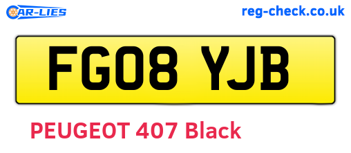FG08YJB are the vehicle registration plates.