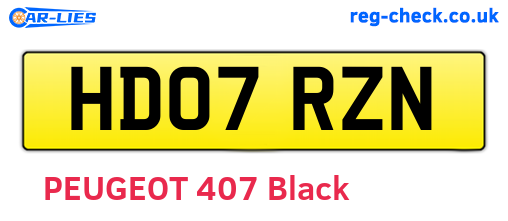 HD07RZN are the vehicle registration plates.