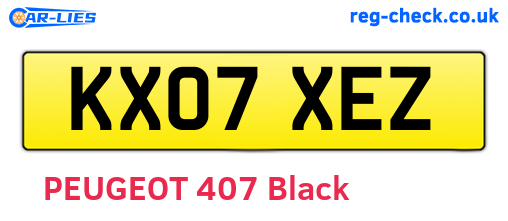 KX07XEZ are the vehicle registration plates.