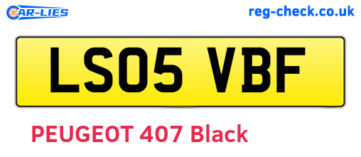 LS05VBF are the vehicle registration plates.