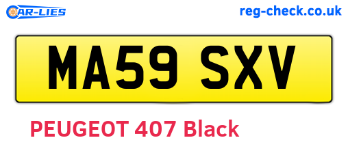 MA59SXV are the vehicle registration plates.