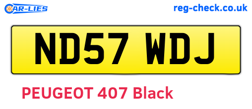 ND57WDJ are the vehicle registration plates.