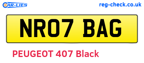NR07BAG are the vehicle registration plates.