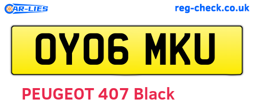 OY06MKU are the vehicle registration plates.
