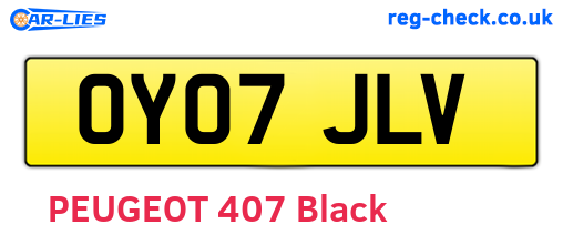 OY07JLV are the vehicle registration plates.
