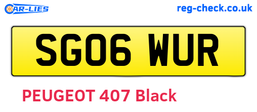 SG06WUR are the vehicle registration plates.