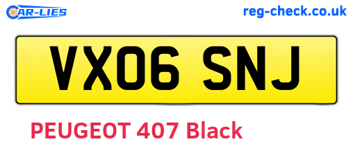 VX06SNJ are the vehicle registration plates.