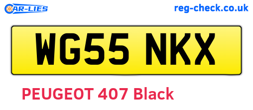 WG55NKX are the vehicle registration plates.