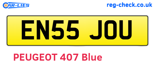 EN55JOU are the vehicle registration plates.