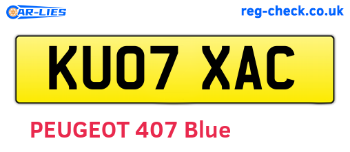 KU07XAC are the vehicle registration plates.