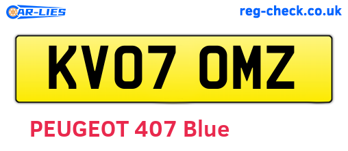 KV07OMZ are the vehicle registration plates.