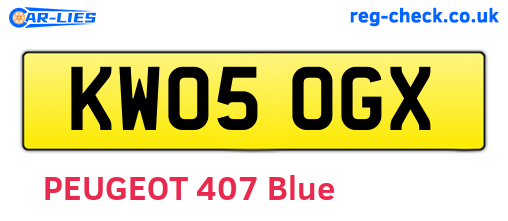 KW05OGX are the vehicle registration plates.