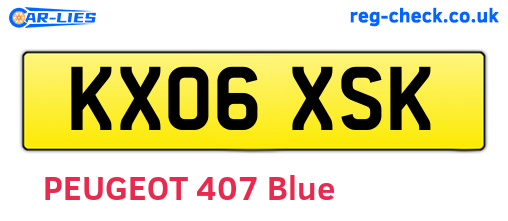 KX06XSK are the vehicle registration plates.