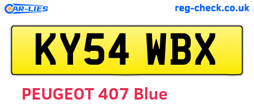 KY54WBX are the vehicle registration plates.
