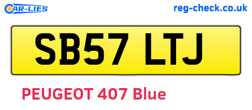 SB57LTJ are the vehicle registration plates.