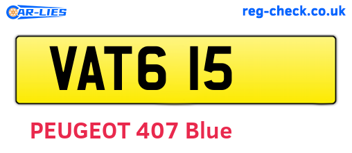 VAT615 are the vehicle registration plates.