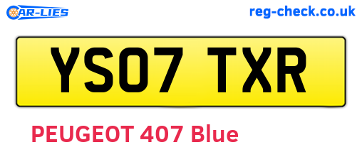 YS07TXR are the vehicle registration plates.