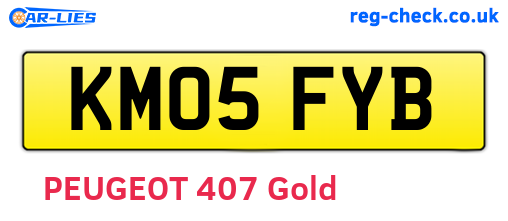 KM05FYB are the vehicle registration plates.