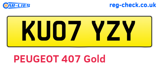 KU07YZY are the vehicle registration plates.