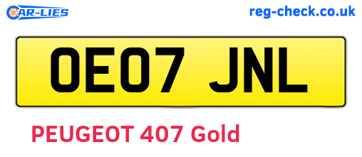 OE07JNL are the vehicle registration plates.