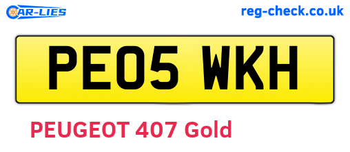 PE05WKH are the vehicle registration plates.