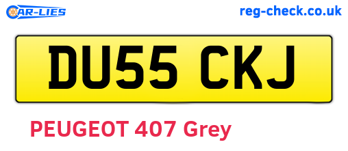 DU55CKJ are the vehicle registration plates.